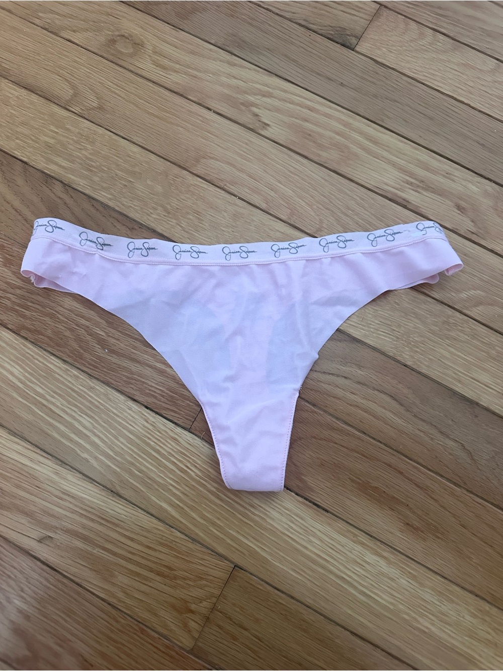Jessica Simpson Light Pink Logo Waistband Thong Size Large